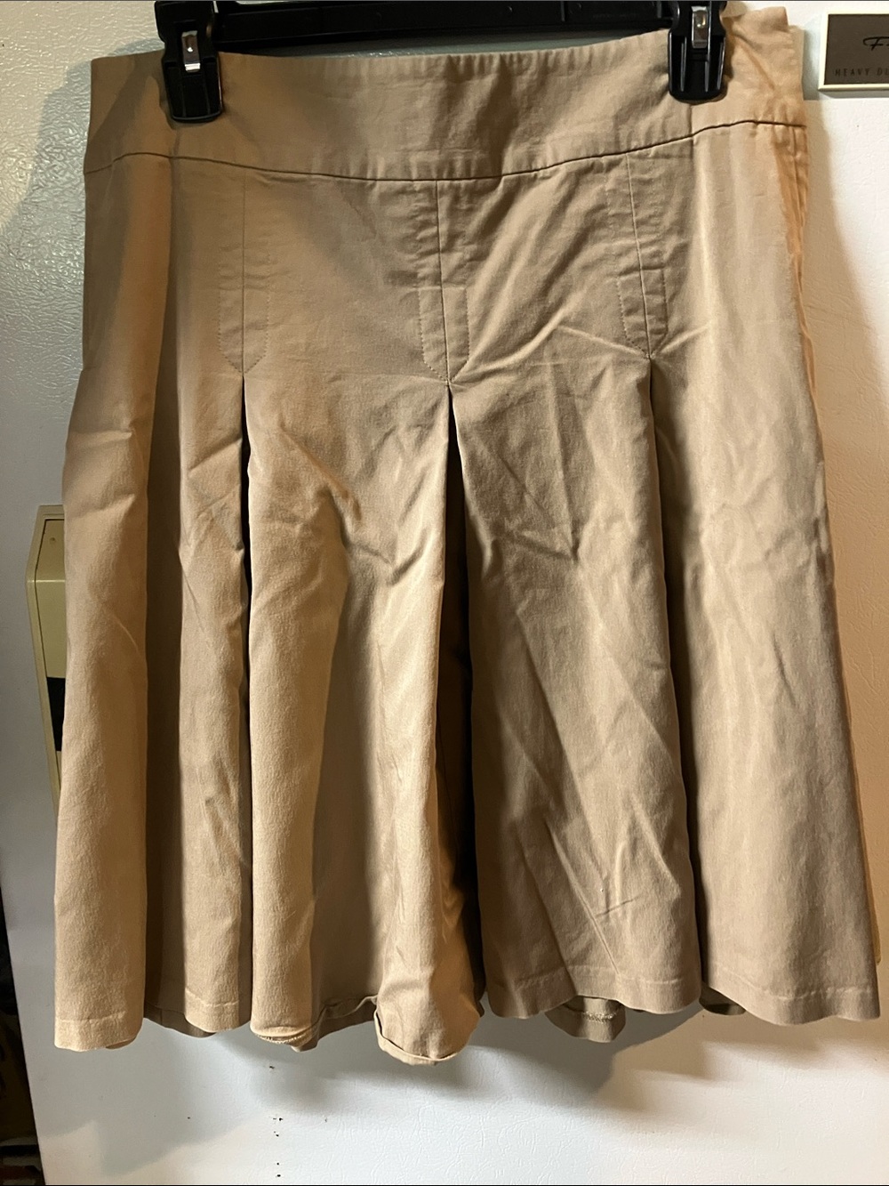 LOFT Tan A-Line Pleated Women's Skirt